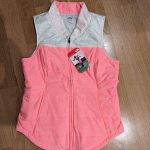 The North Face Pseudio Puffer Vest Two Tone Pink White Medium Running